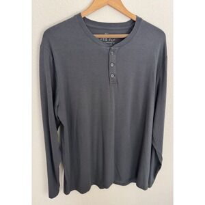 Free Fly Men's Size XL Gray Long Sleeve Henley Shirt Performance Bamboo Soft EUC
